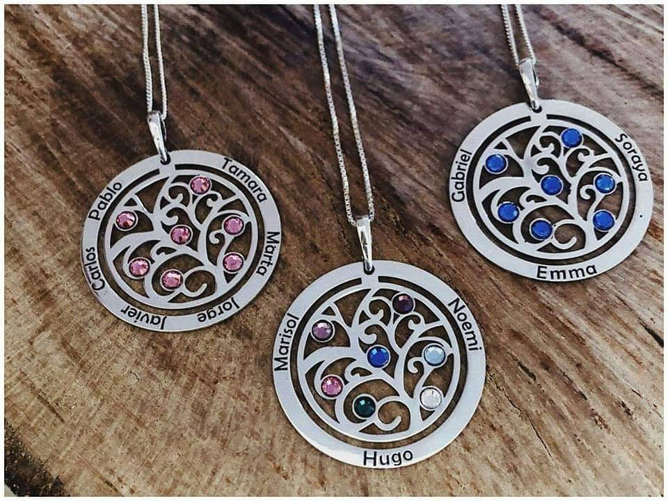 Colgante ÁRBOL DE LA VIDA personalizado de Plata de ley