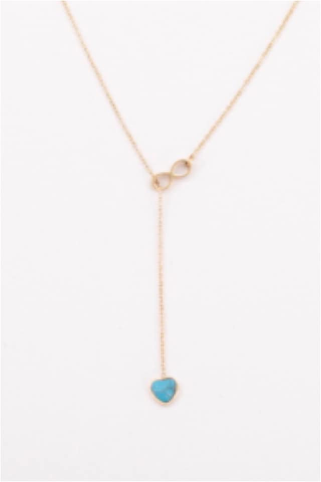 COLLAR MUJER ACERO DORADO CON CORAZON Y INFINITO