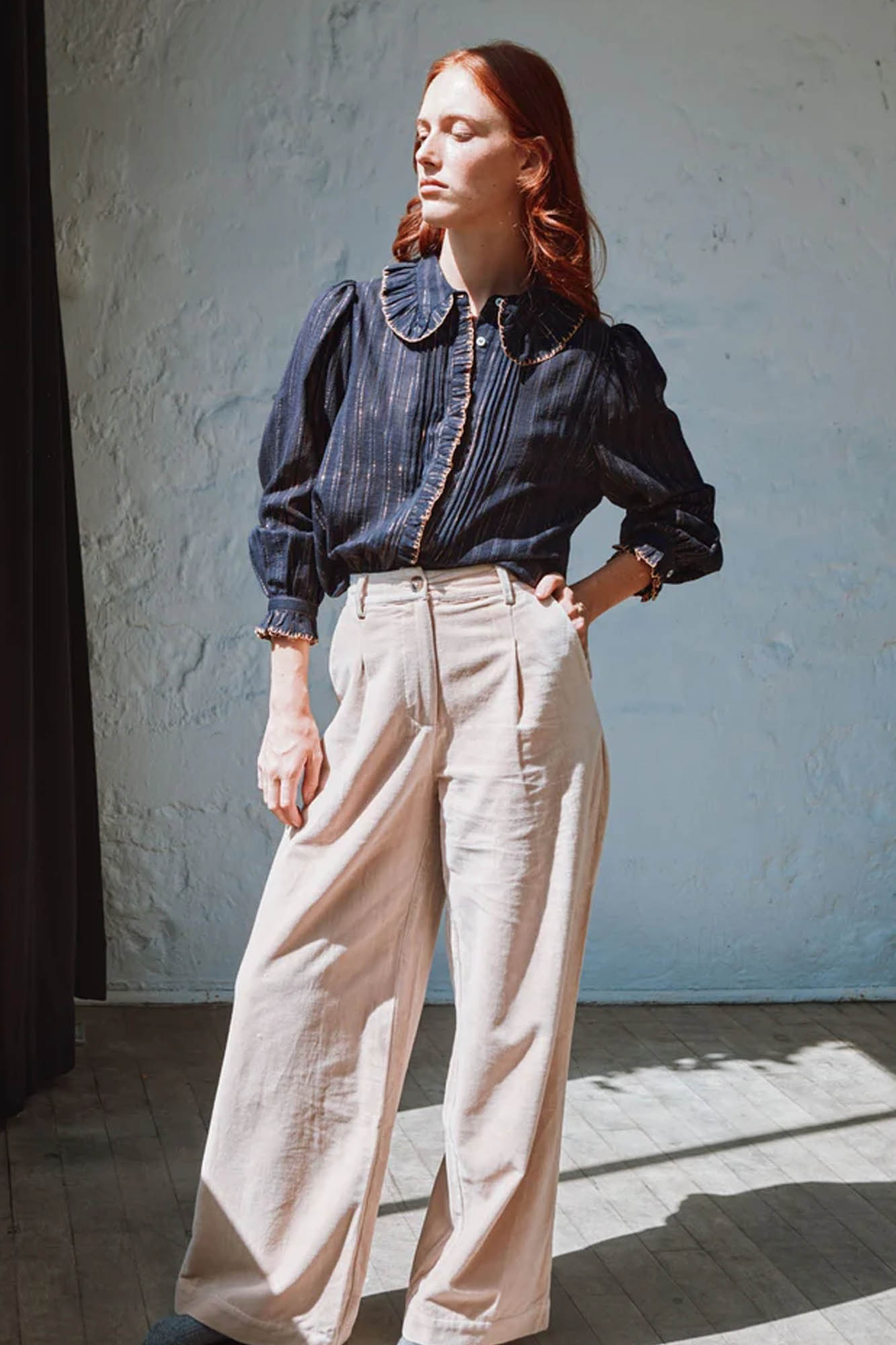 Camisa azul marino LUREX - Imagen 3