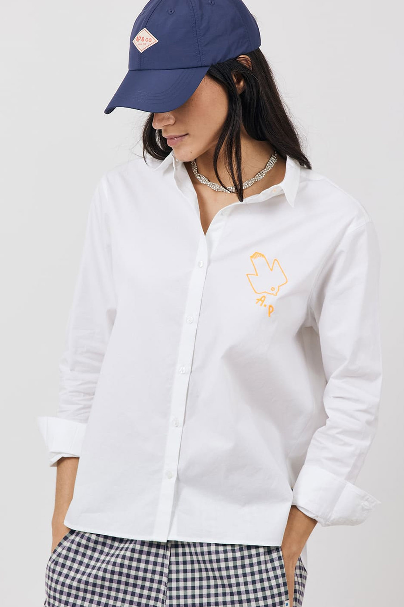 Camisa de algodón bordada OISEAUX