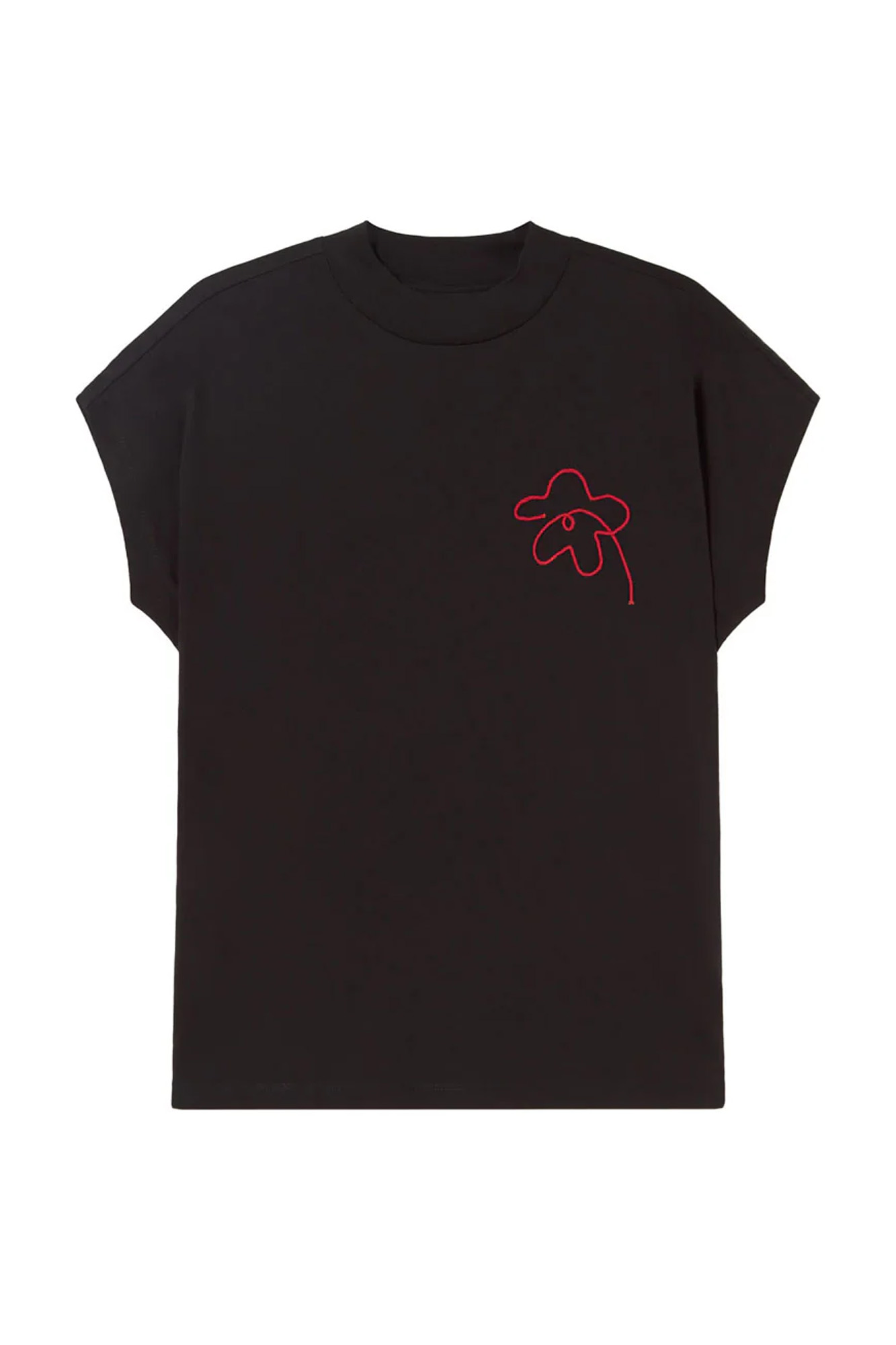 Camiseta de algodón bordada a mano FLOWER VOLTA - Imagen 6