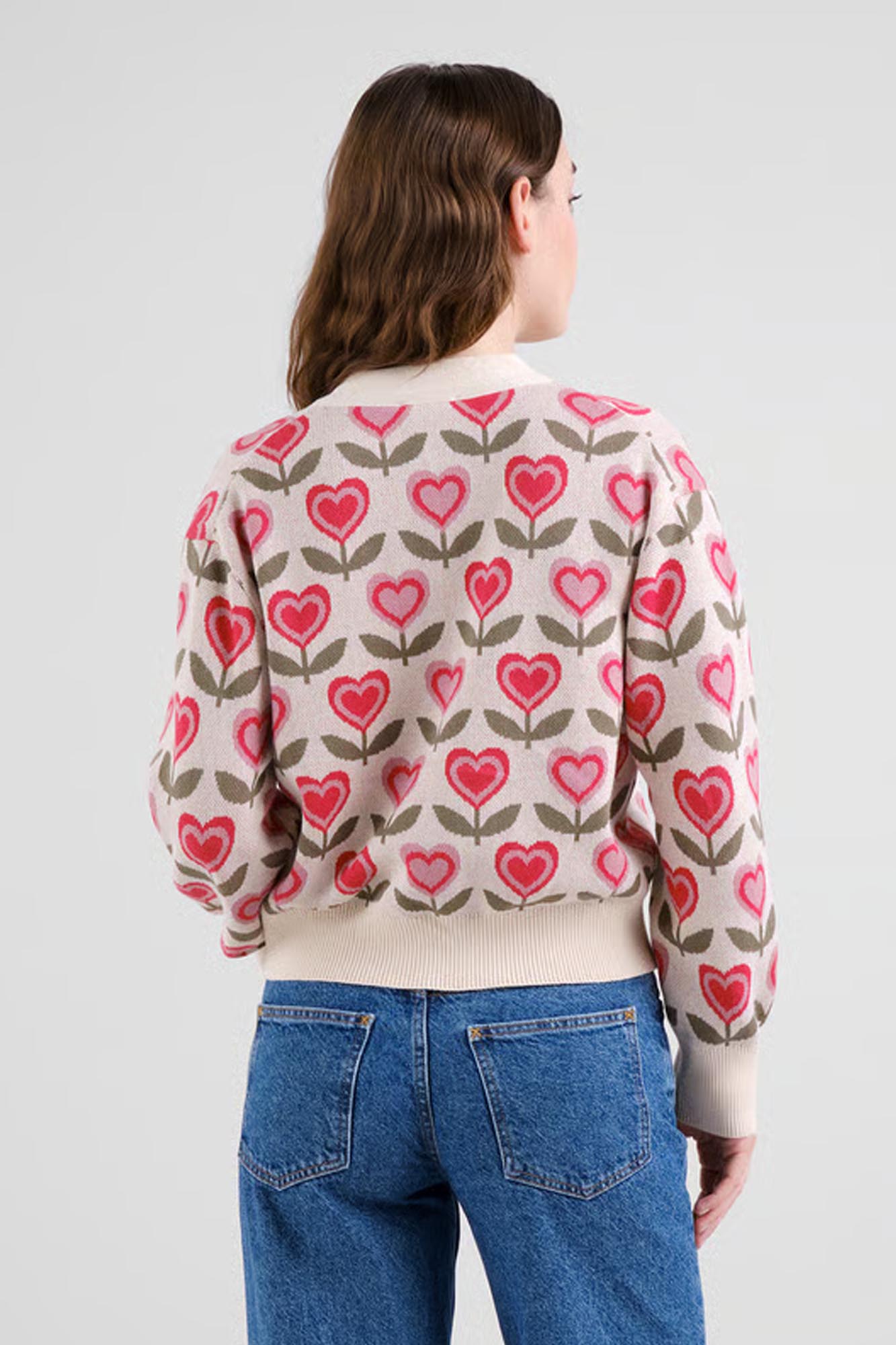 Cárdigan de algodón orgánico FLOWERS VAINILLA - Imagen 6