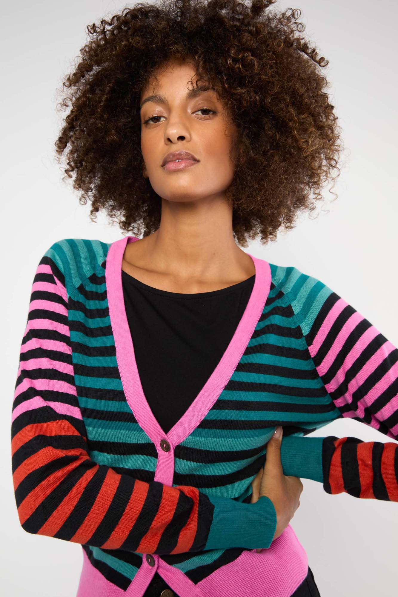 Cardigan de rayas BRIGHT SIDE - Imagen 3