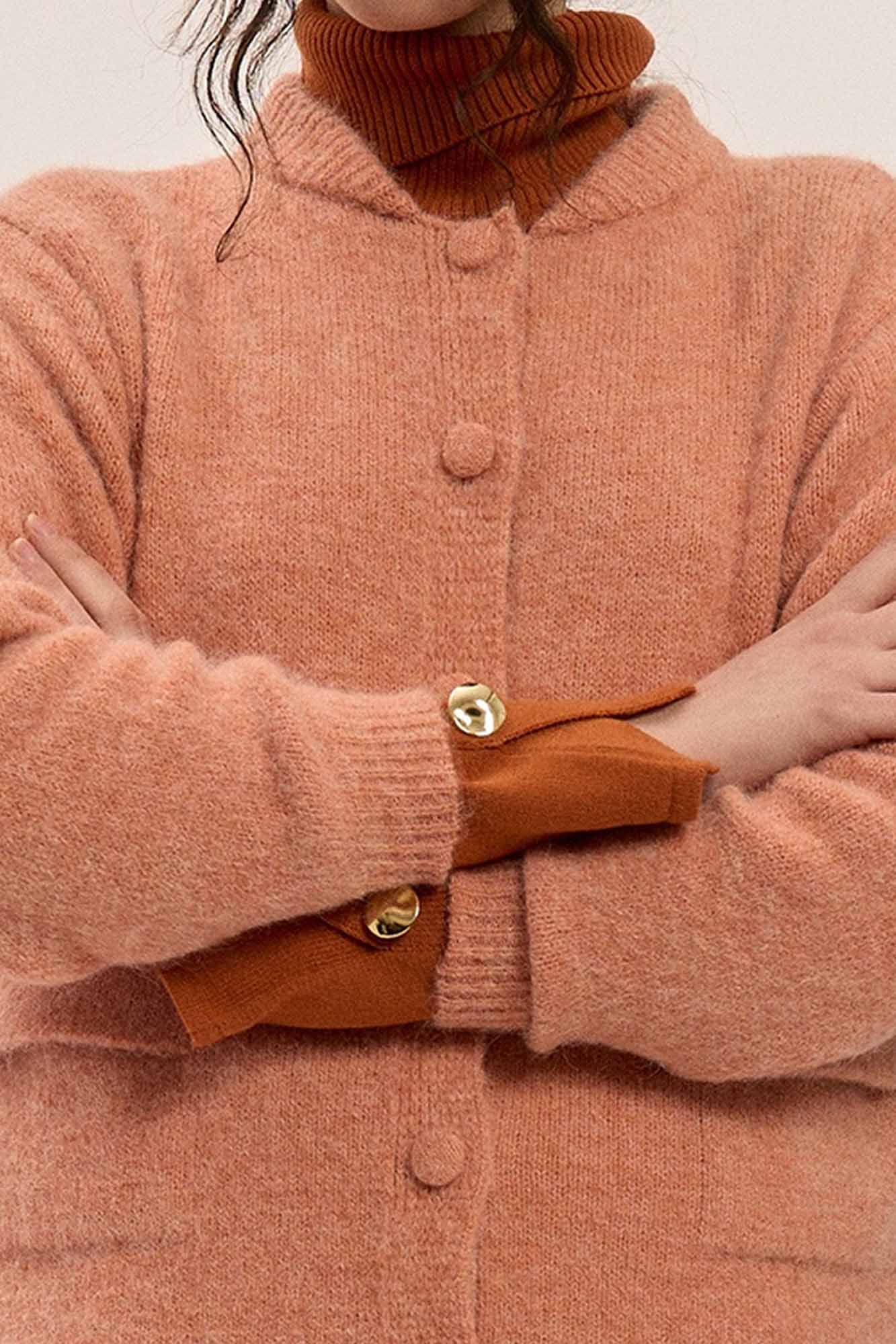 Chaqueta con alpaca y lana MELOCOTÓN