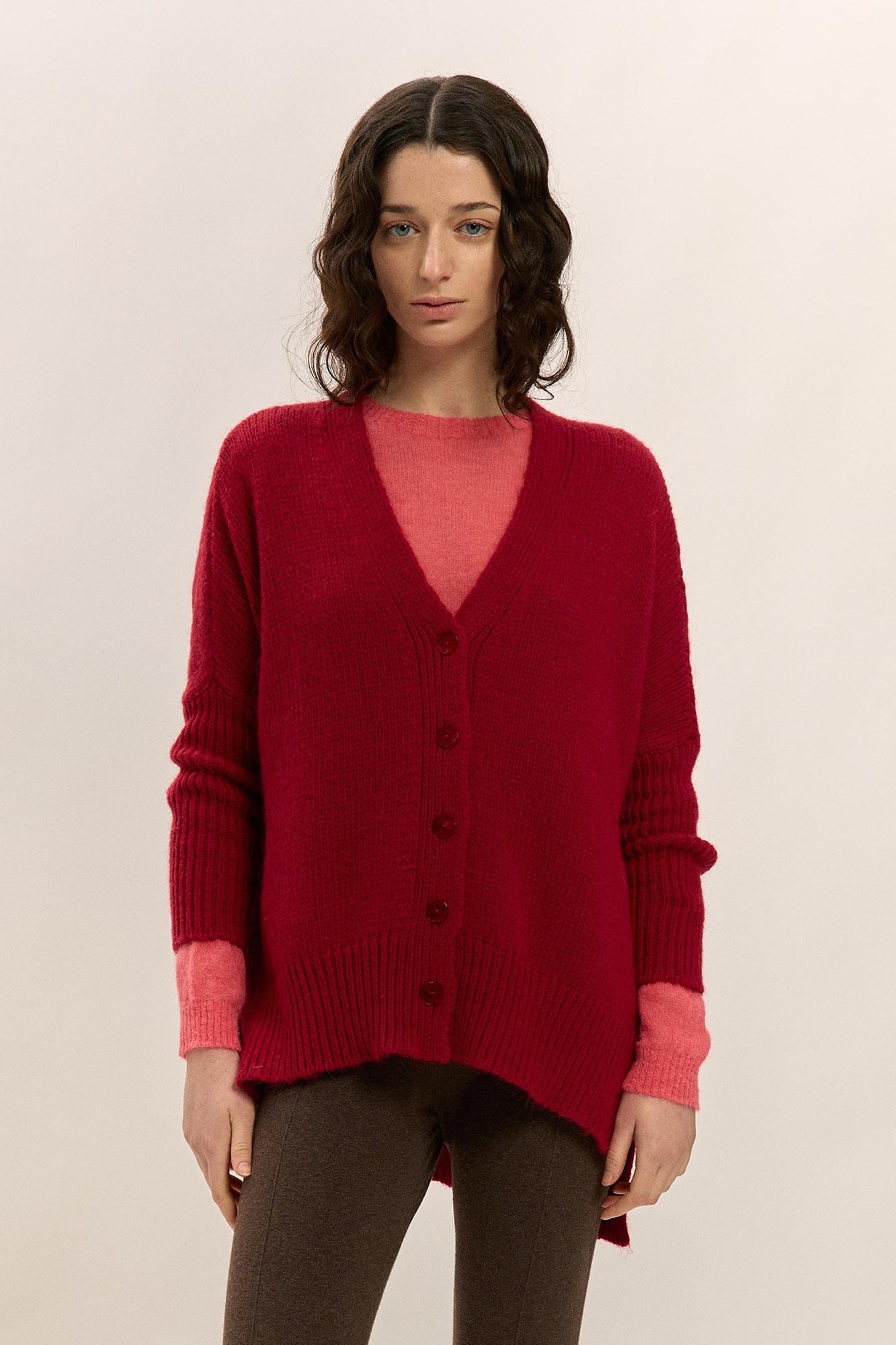 Chaqueta con manga murciélago CARMÍN