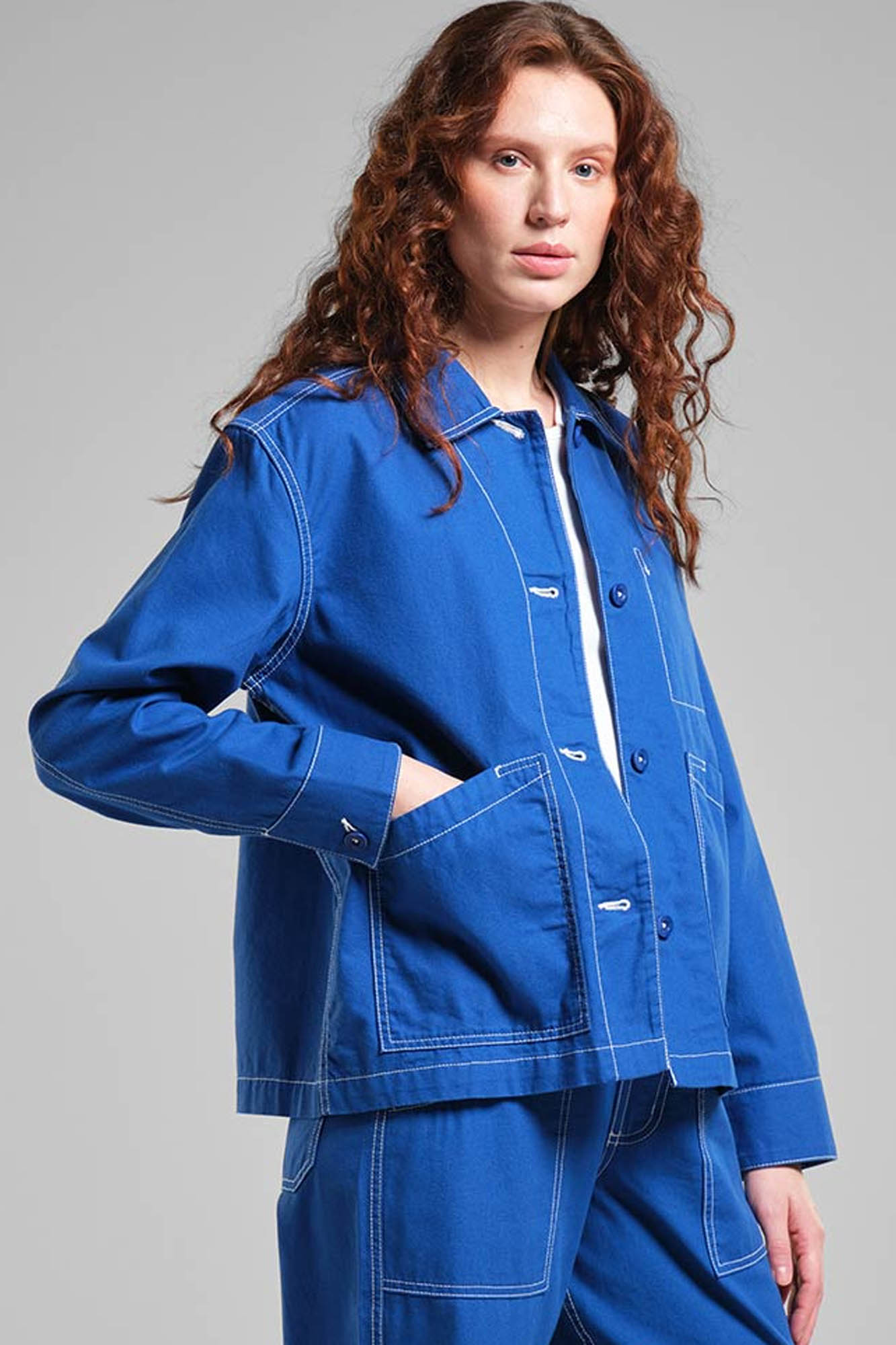 Chaqueta de algodón orgánico CANVAS SURF BLUE