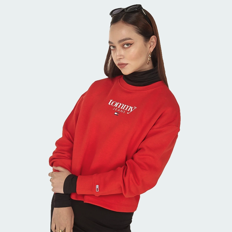 Buzo Tommy Jeans Relaxed Fit Rojo Mujer K05126