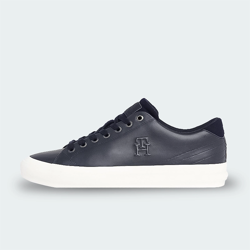 Tenis Tommy Premium Leather Logo Trainers Hombre K06392