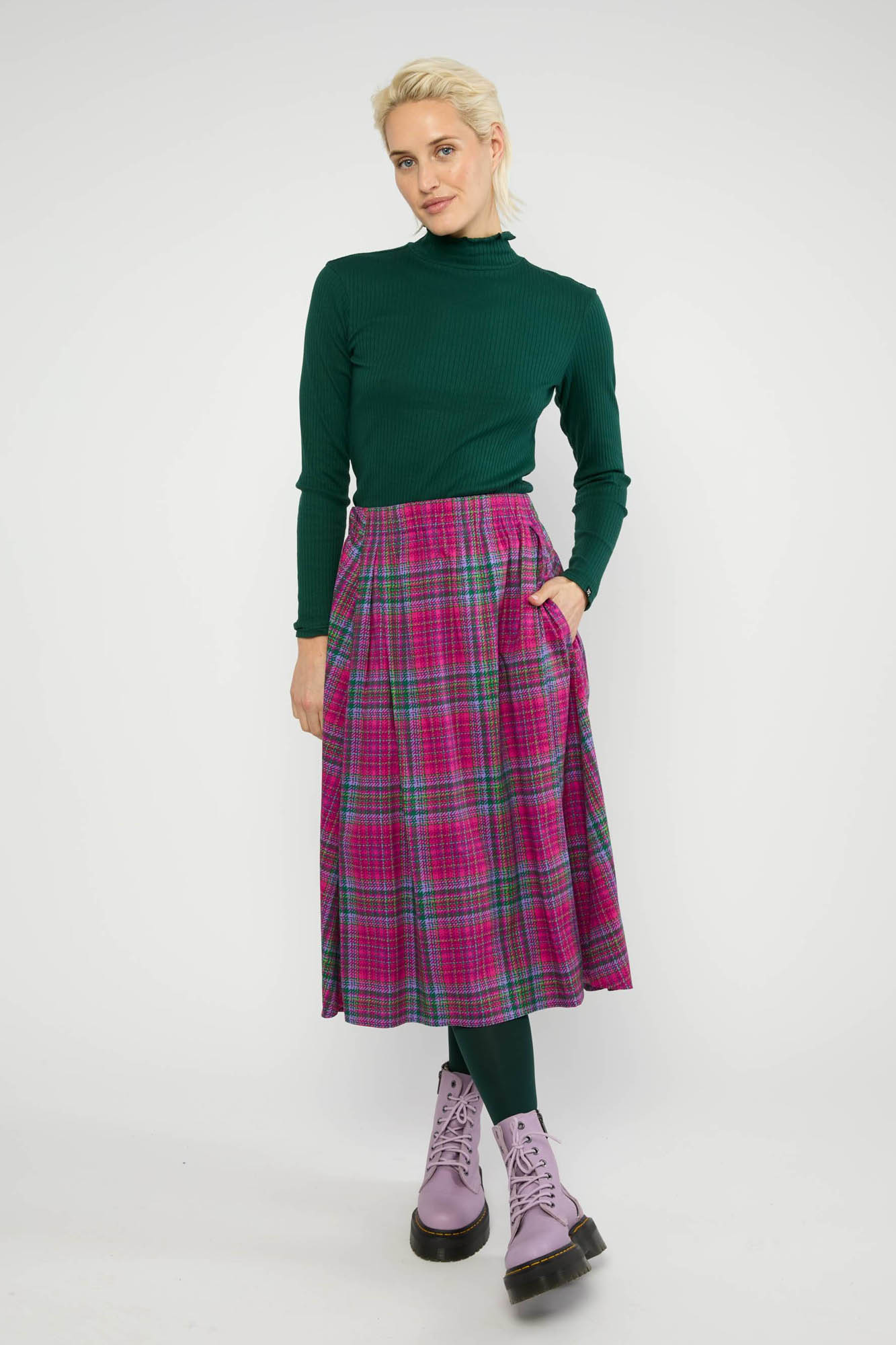 Falda midi SWING AROUND THE CLOCK PINK