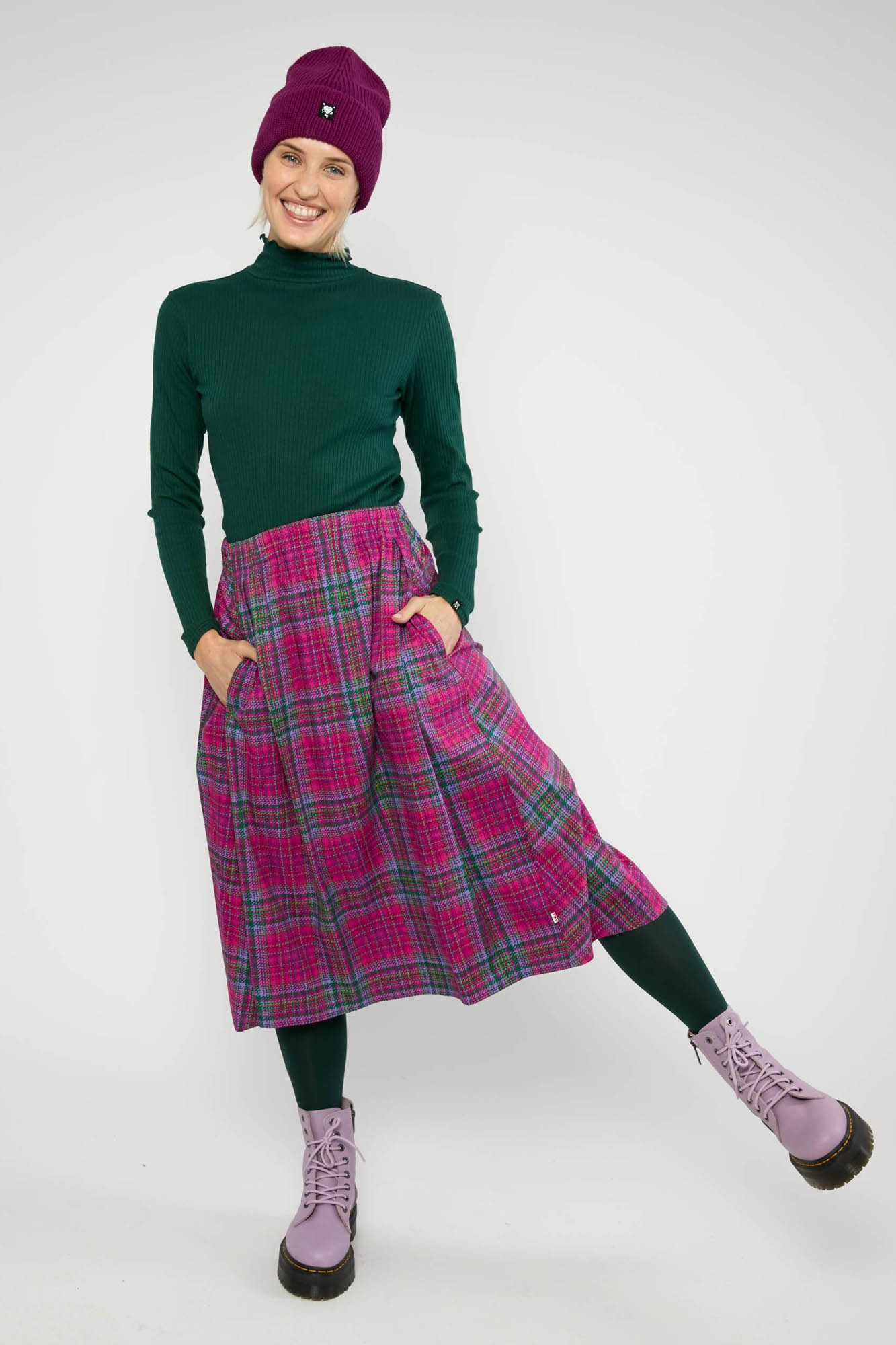 Falda midi SWING AROUND THE CLOCK PINK