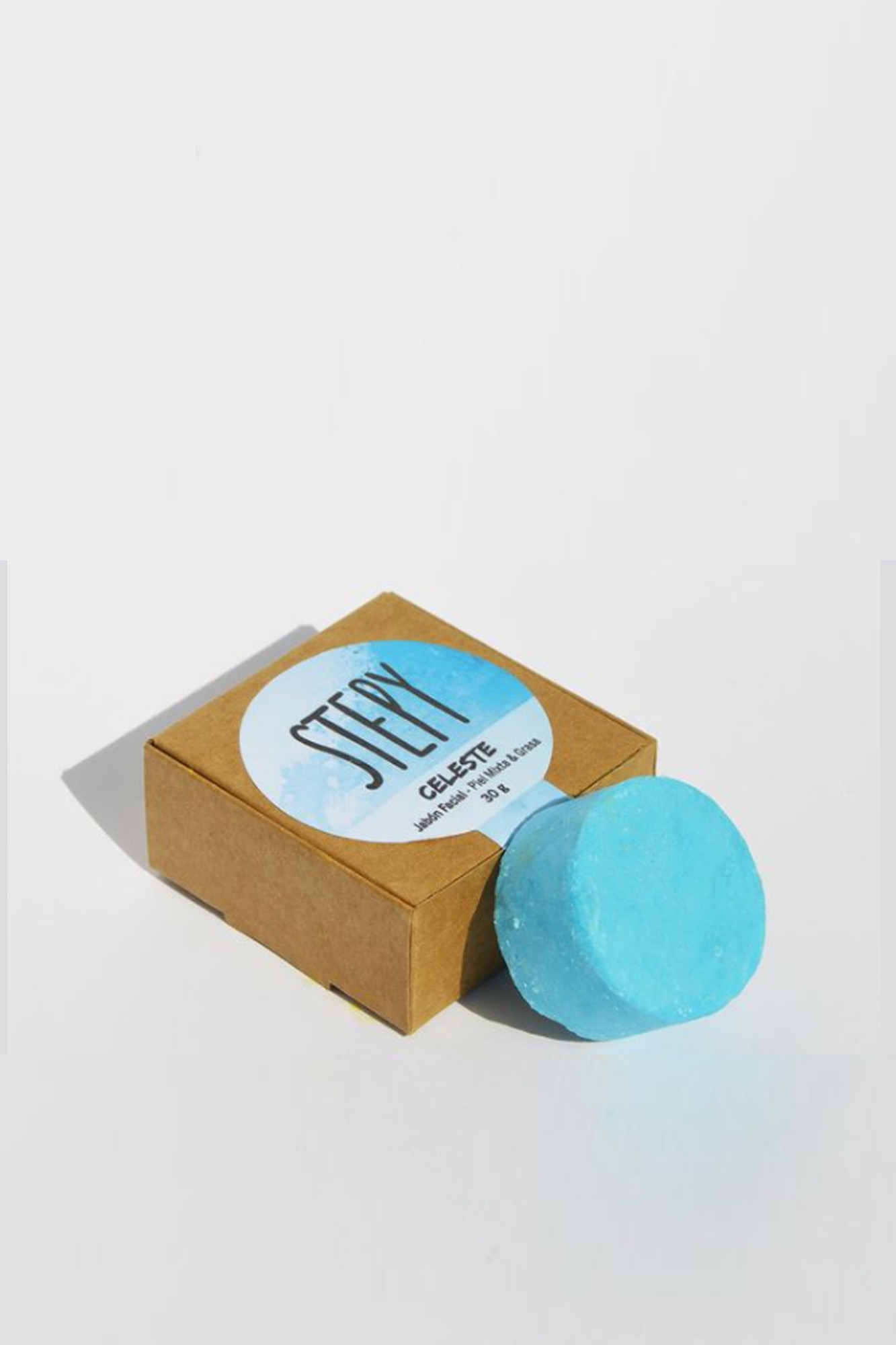 JABÓN FACIAL piel mixta y grasa CELESTE de STEPY