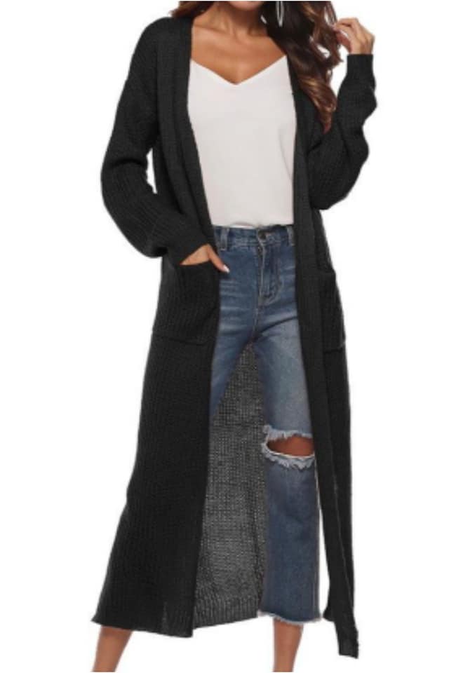 Chaqueta larga mujer de punto suave