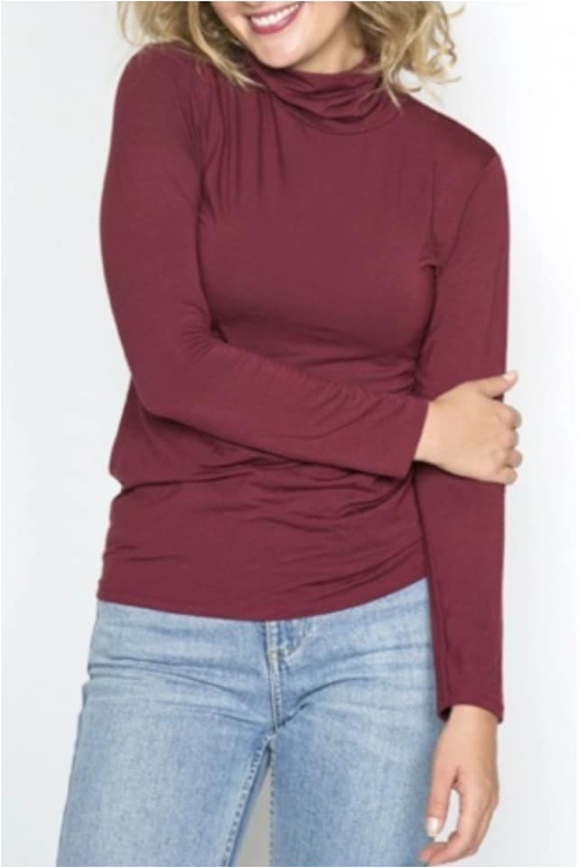 Jersey básico mujer cuello cisne