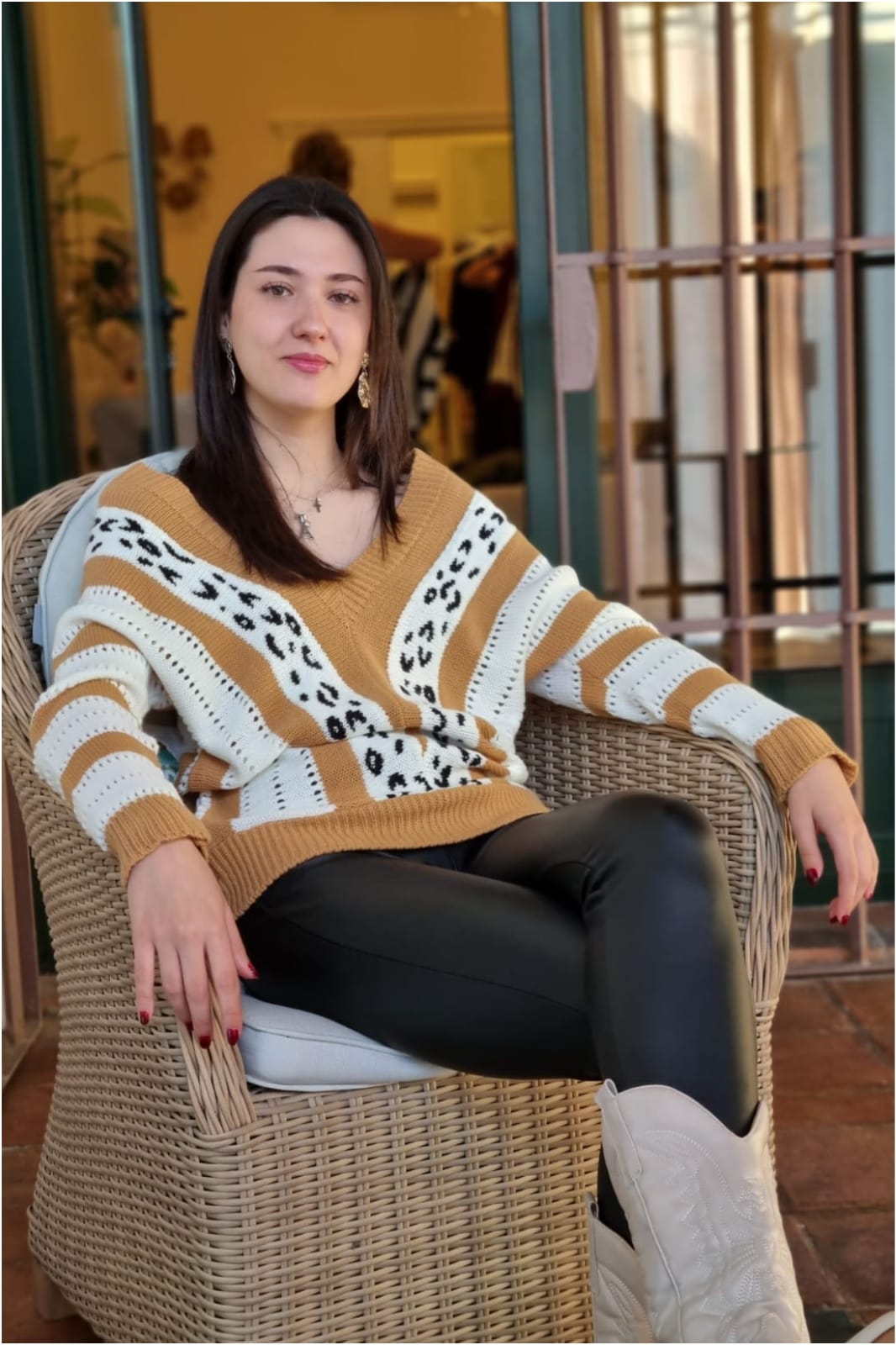 Jersey mujer rayas animal print