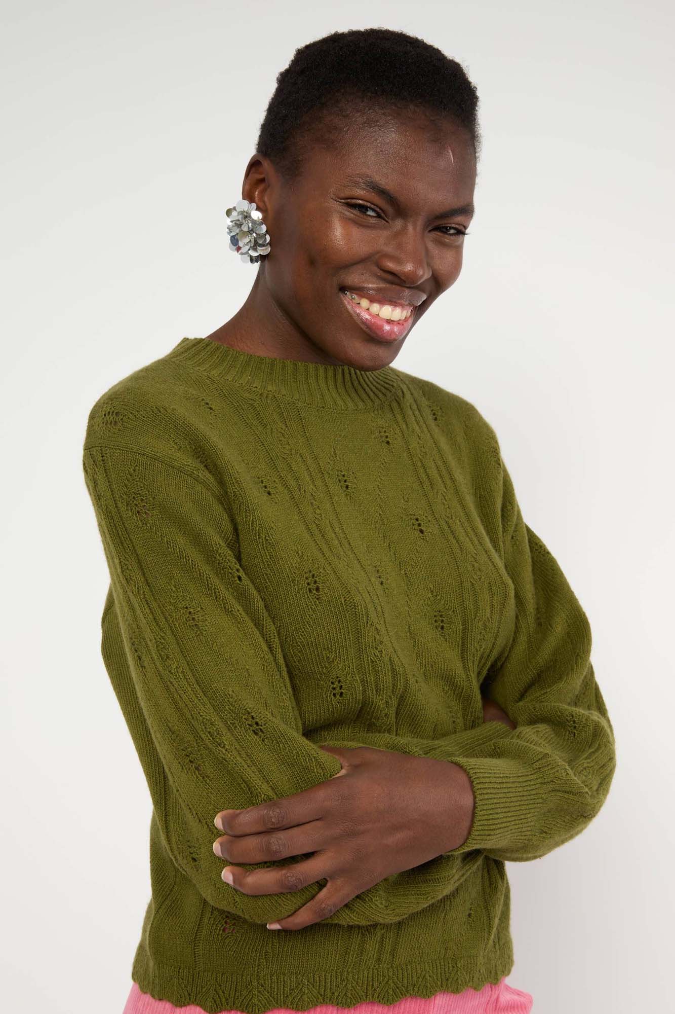 Jersey de punto FINE CRAFT VERDE