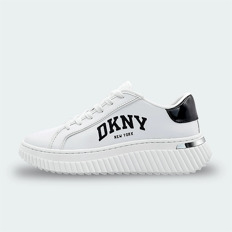 Tenis DKNY Leon-Lace Up Sneak Black-White Mujer K05739
