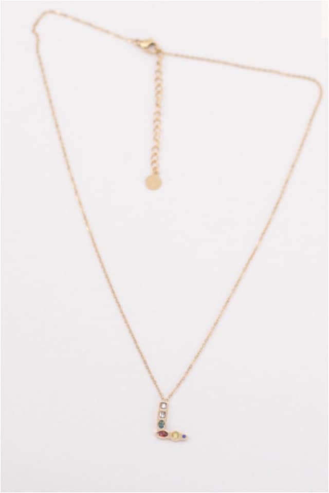 COLLAR MUJER ACERO DORADO CON LETRA L