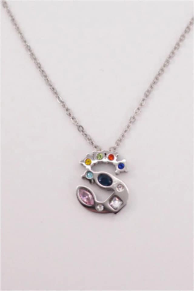 COLLAR MUJER ACERO PLATEADO CON LETRA S