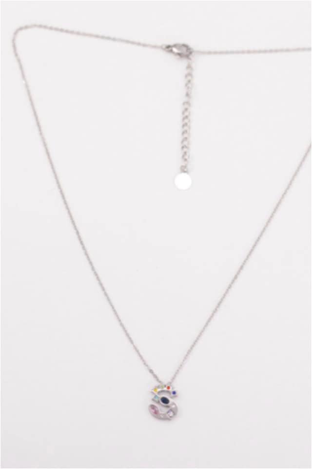 COLLAR MUJER ACERO PLATEADO CON LETRA S