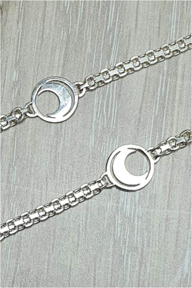 PULSERA PLATA DE LEY RODIADA – LUNA