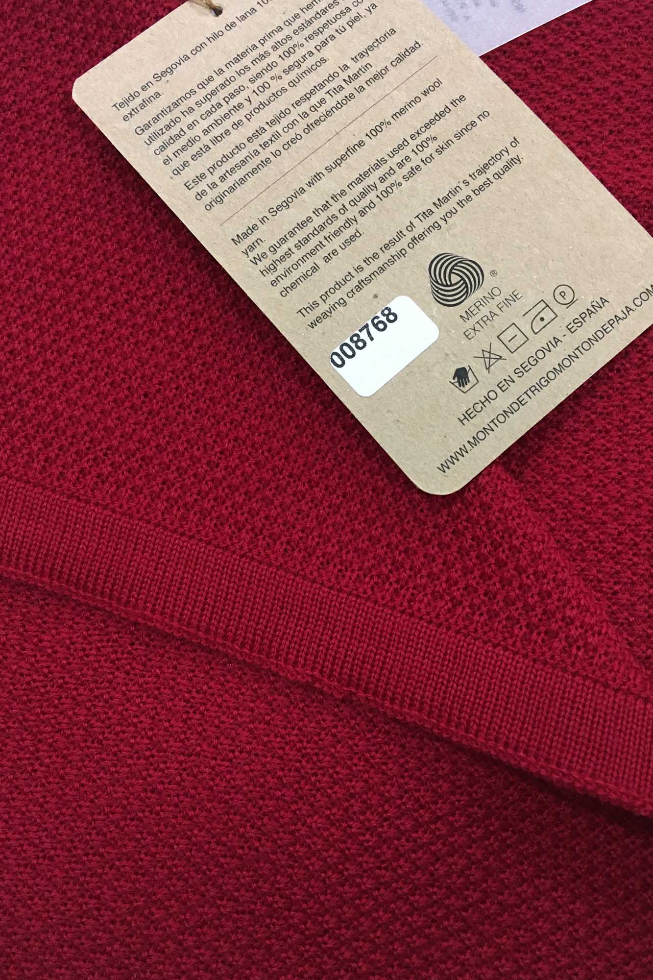 CHAL MERINO ROJO OSCURO 00768 - Imagen 3