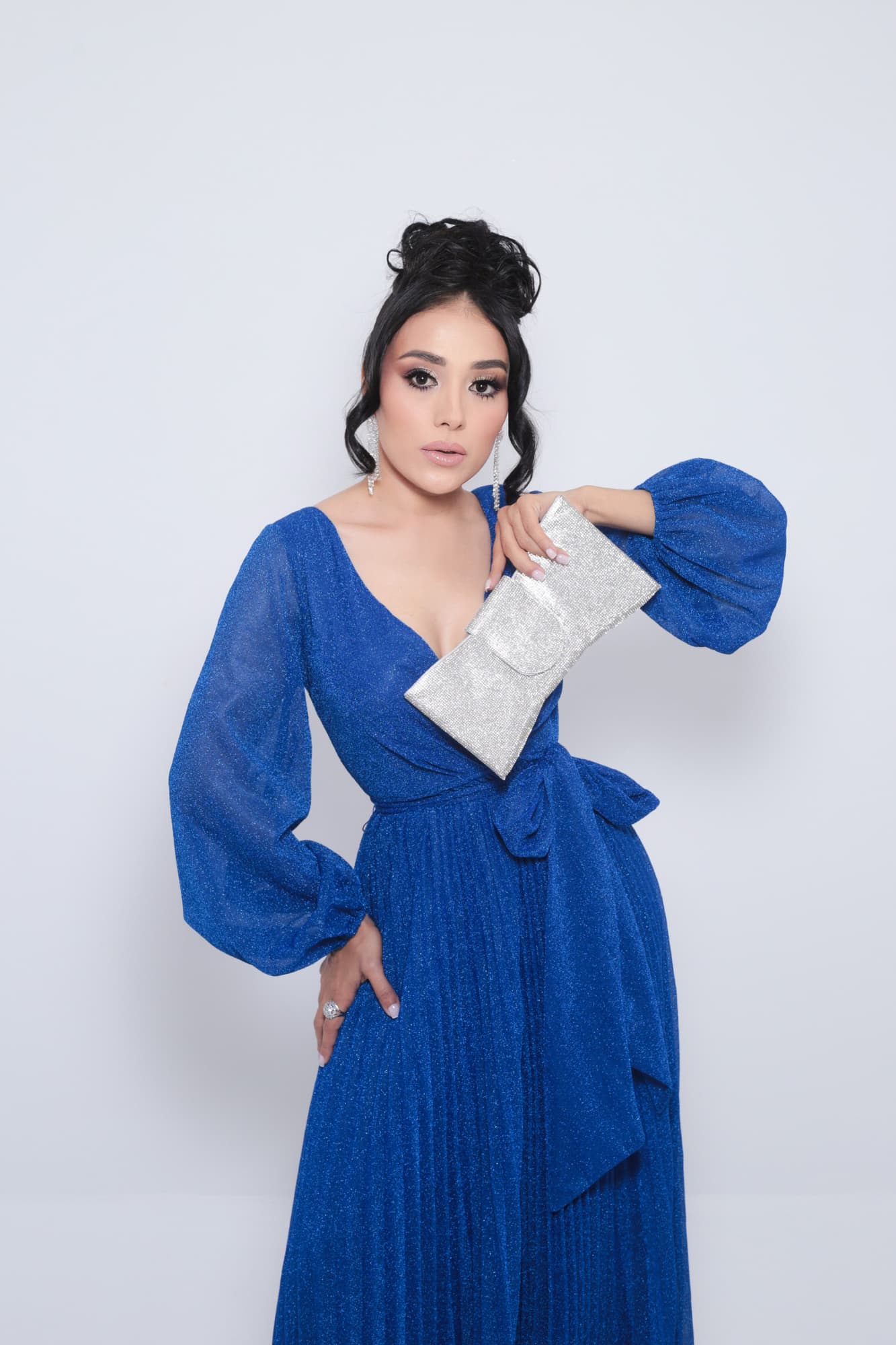 Maxi Vestido Azul P06923 - Imagen 4