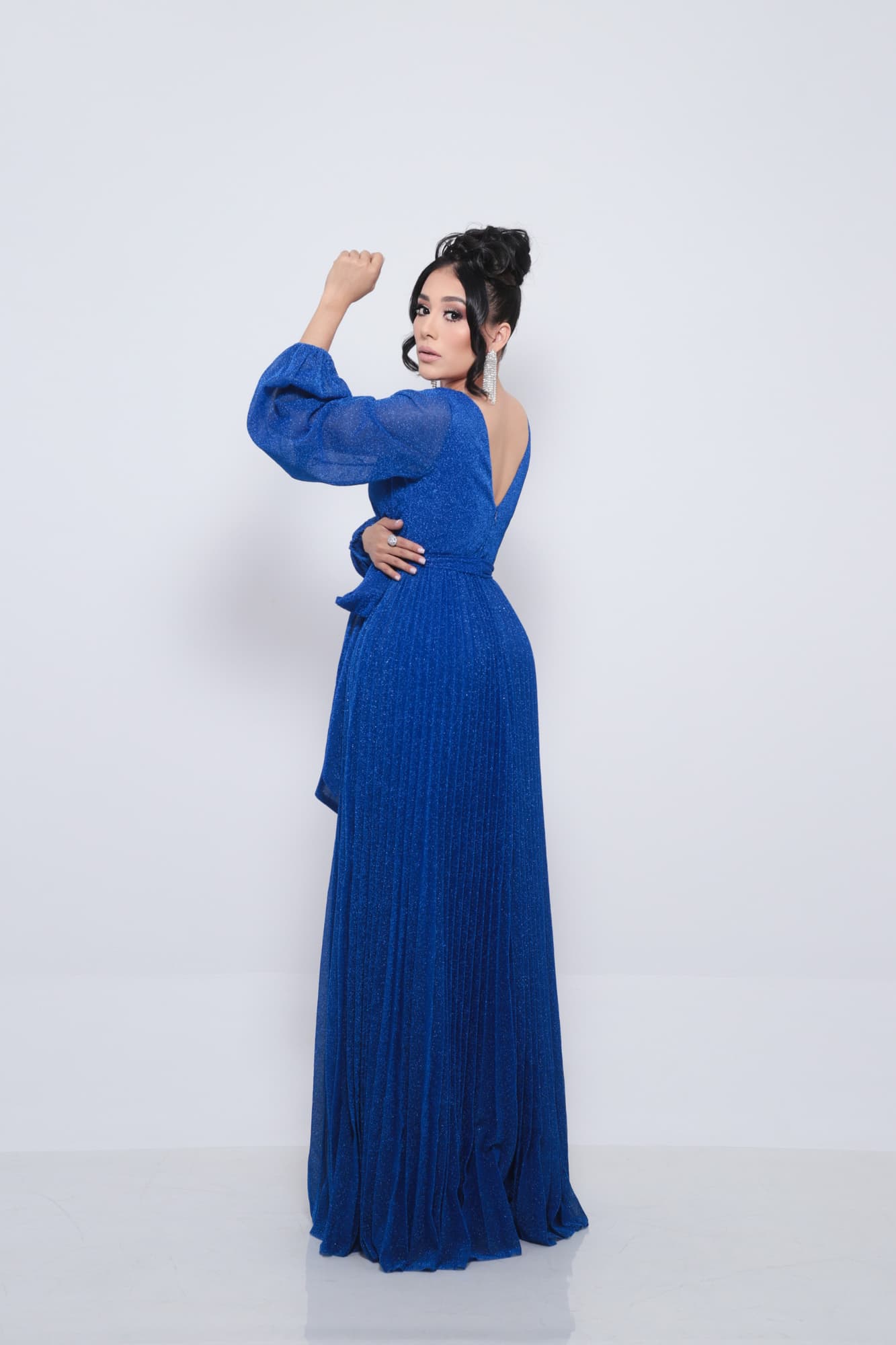 Maxi Vestido Azul P06923 - Imagen 3