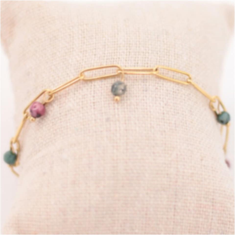 Pulsera mujer acero dorado eslabones
