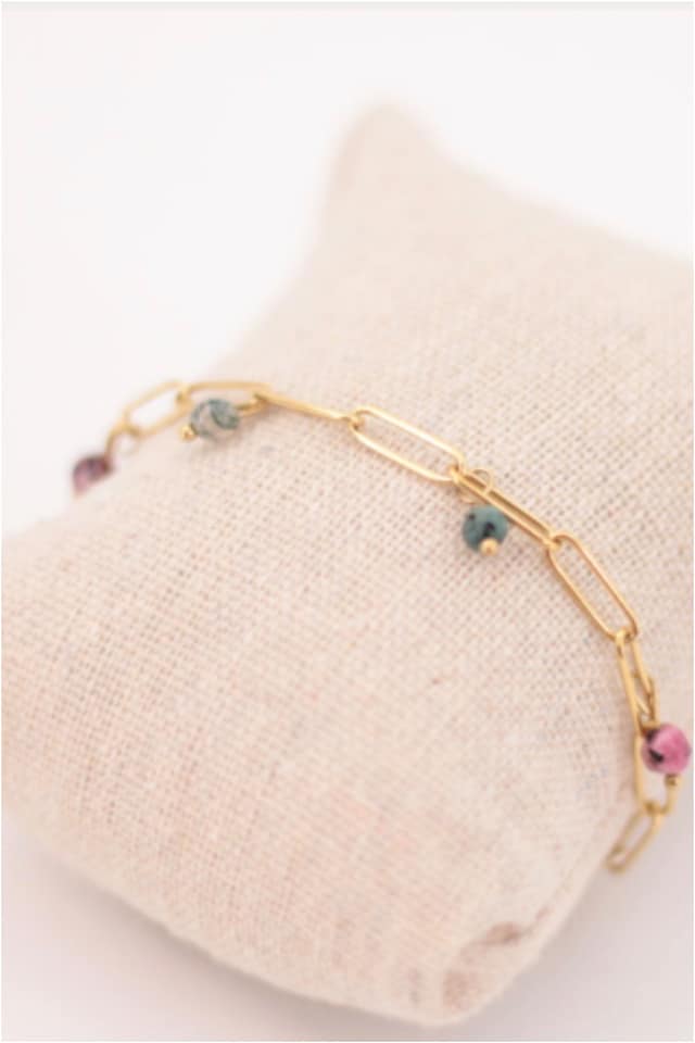 Pulsera mujer acero dorado eslabones
