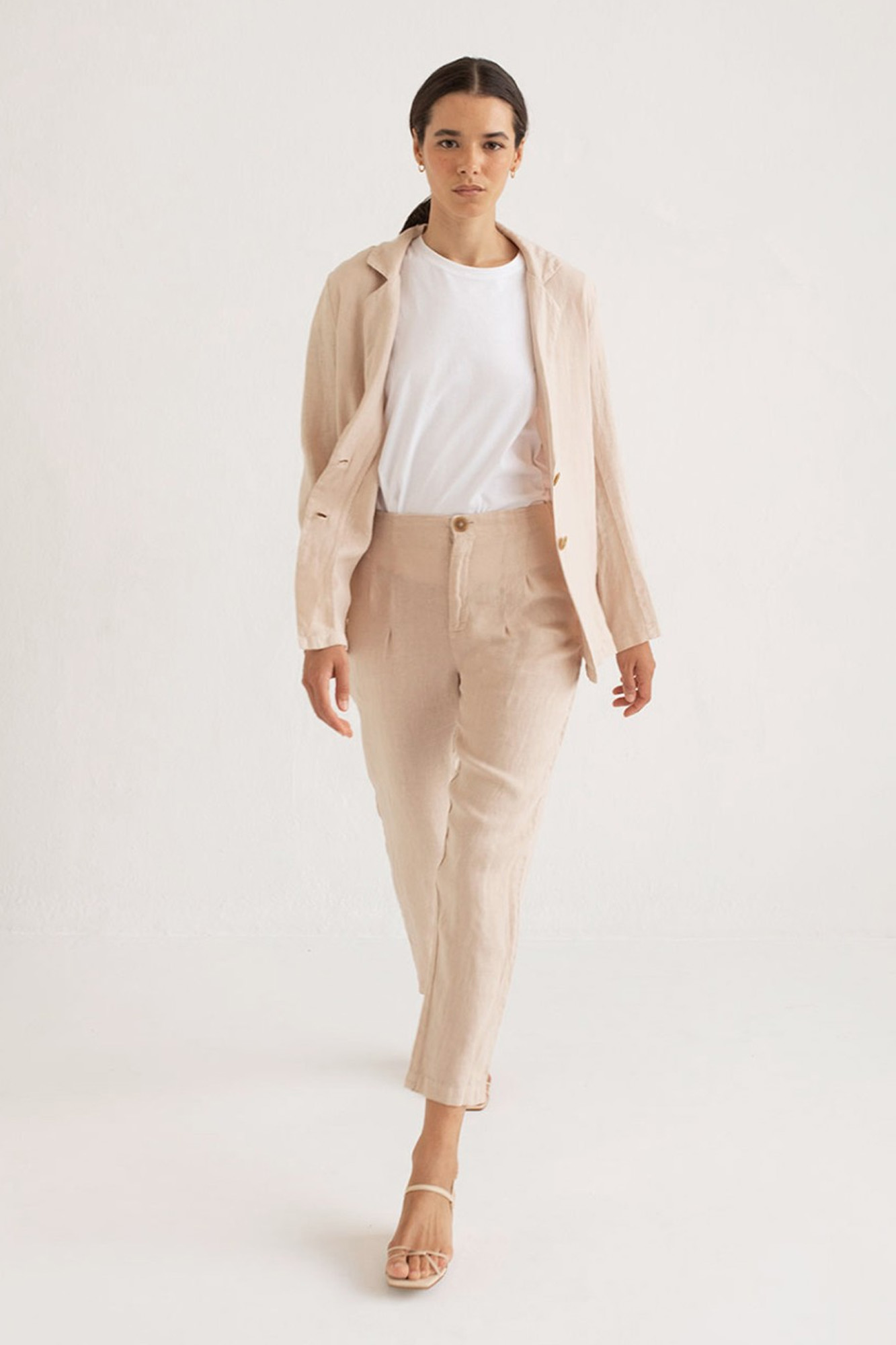 Pantalón de lino CALEDONIA BEIGE