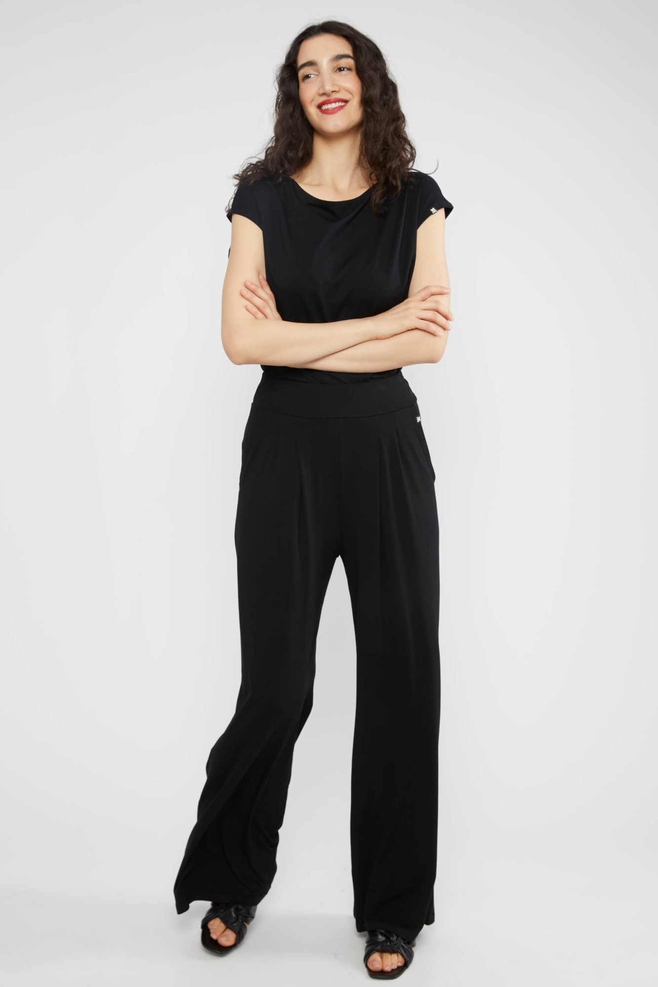 Pantalón negro de punto DRESSED FOR SUCCESS