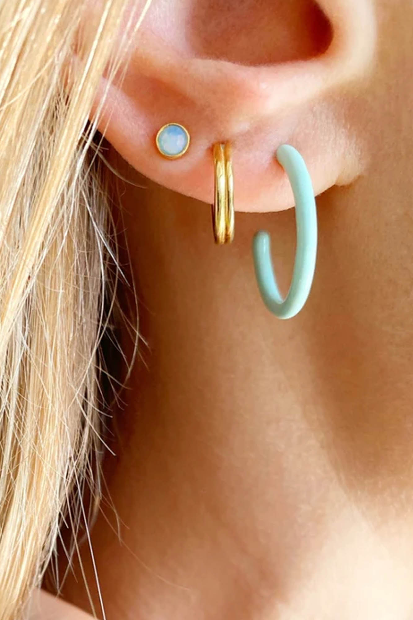 Par de pendientes aro COLOR HOOPS MINT