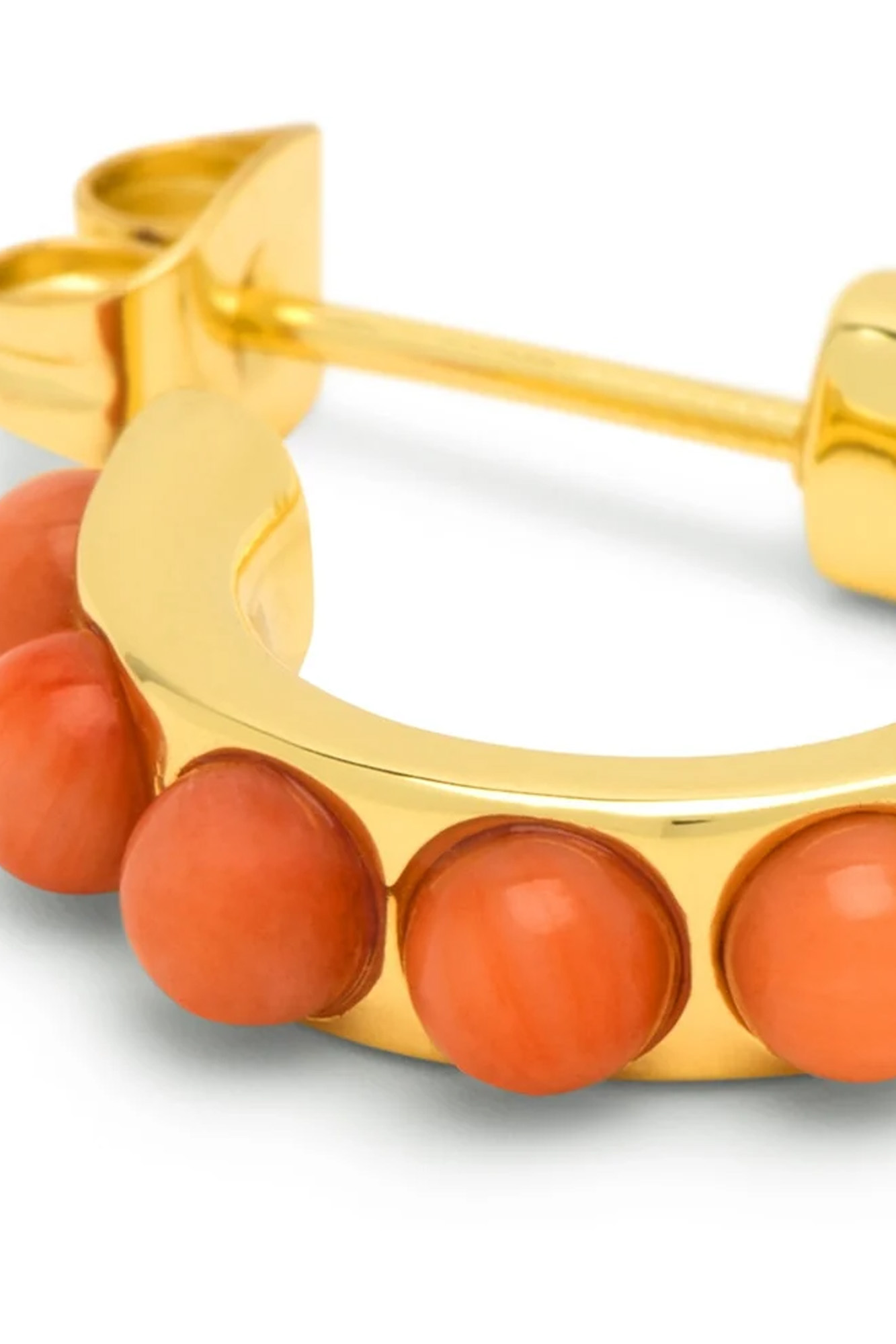 Par de pendientes bañados en oro FLOWER MIX CORAL - Imagen 3