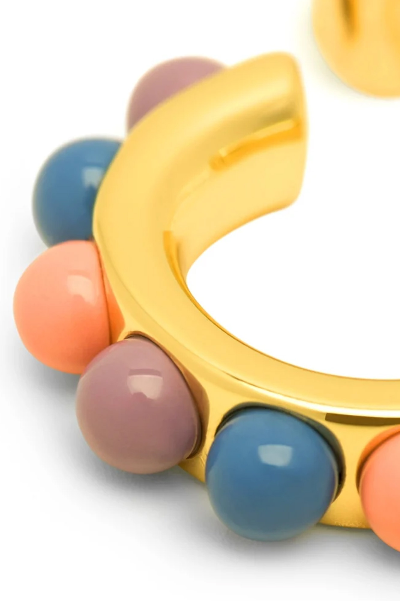 Par de pendientes bañados en oro FLOWER MIX - Imagen 3