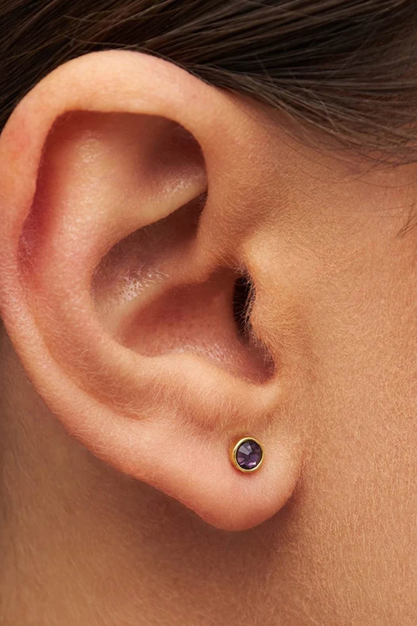 Pendiente bañado en oro BLING MALVA 1 pieza