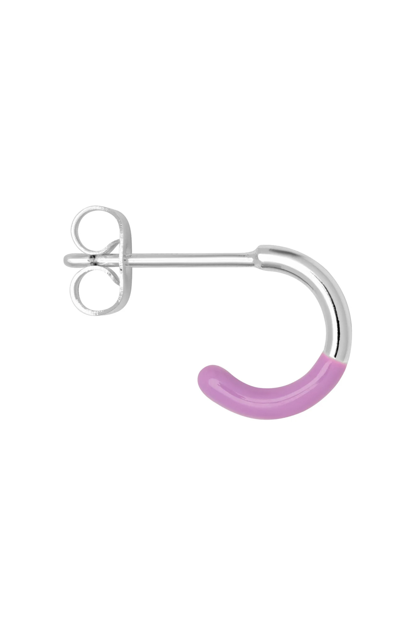 Pendiente aro bañado en plata 1 pieza HALF PURPLE