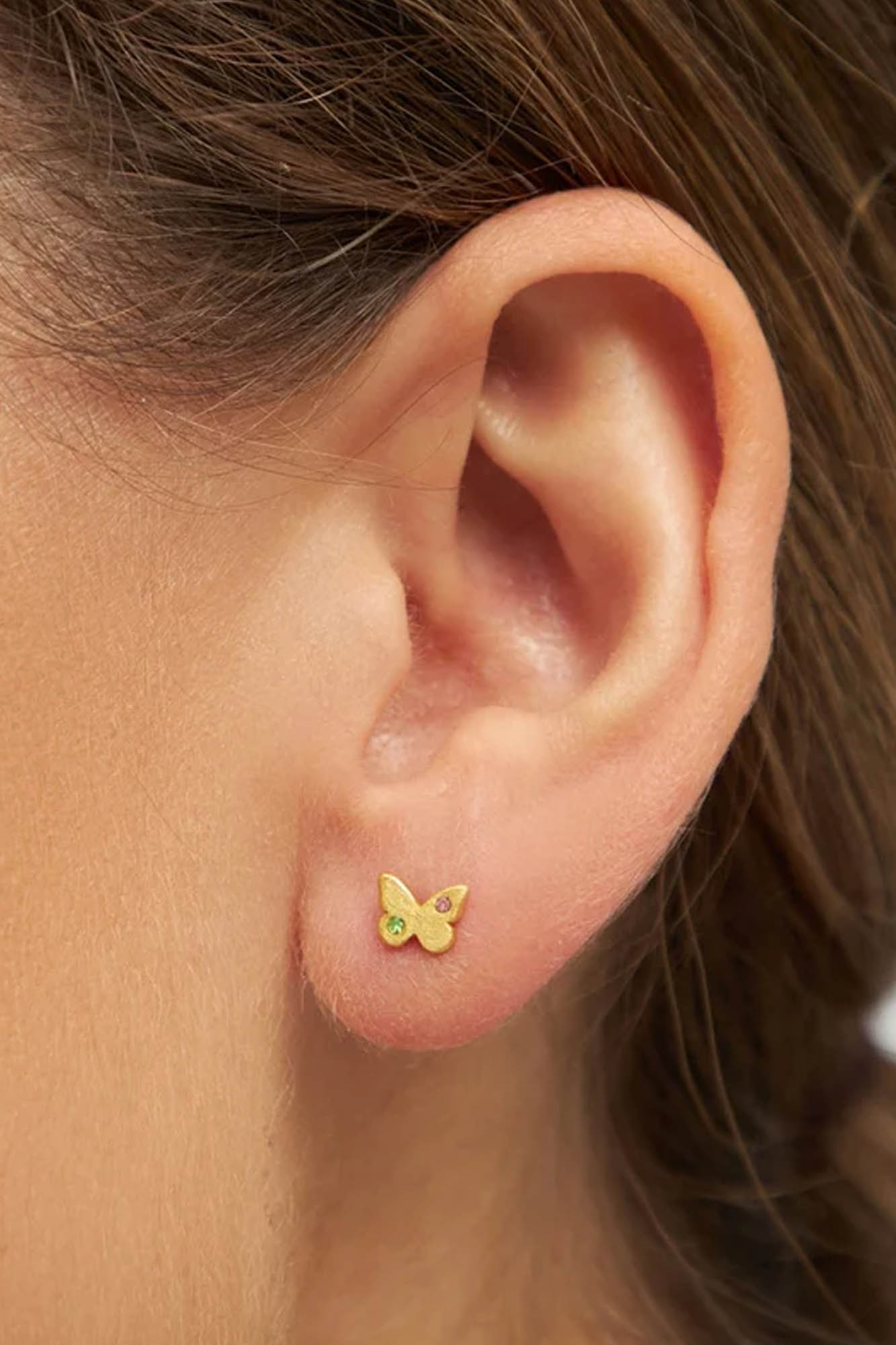 Pendiente de 1 pieza bañado en oro MARIPOSA