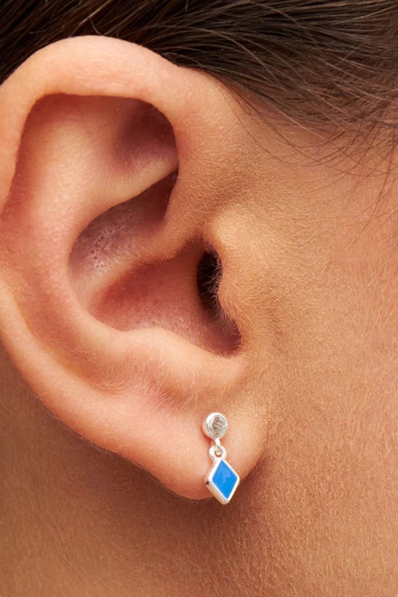 Pendiente de 1 pieza bañado en plata CONFETI