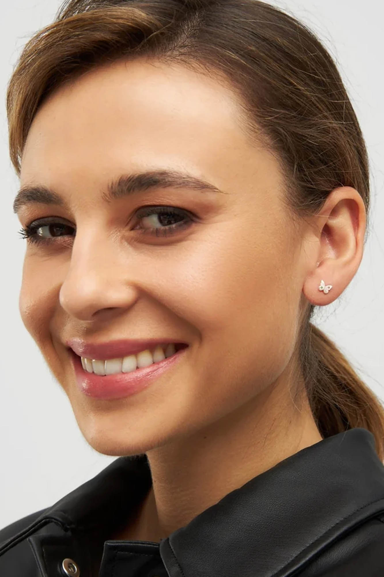 Pendiente de 1 pieza bañado en plata MARIPOSA - Imagen 4