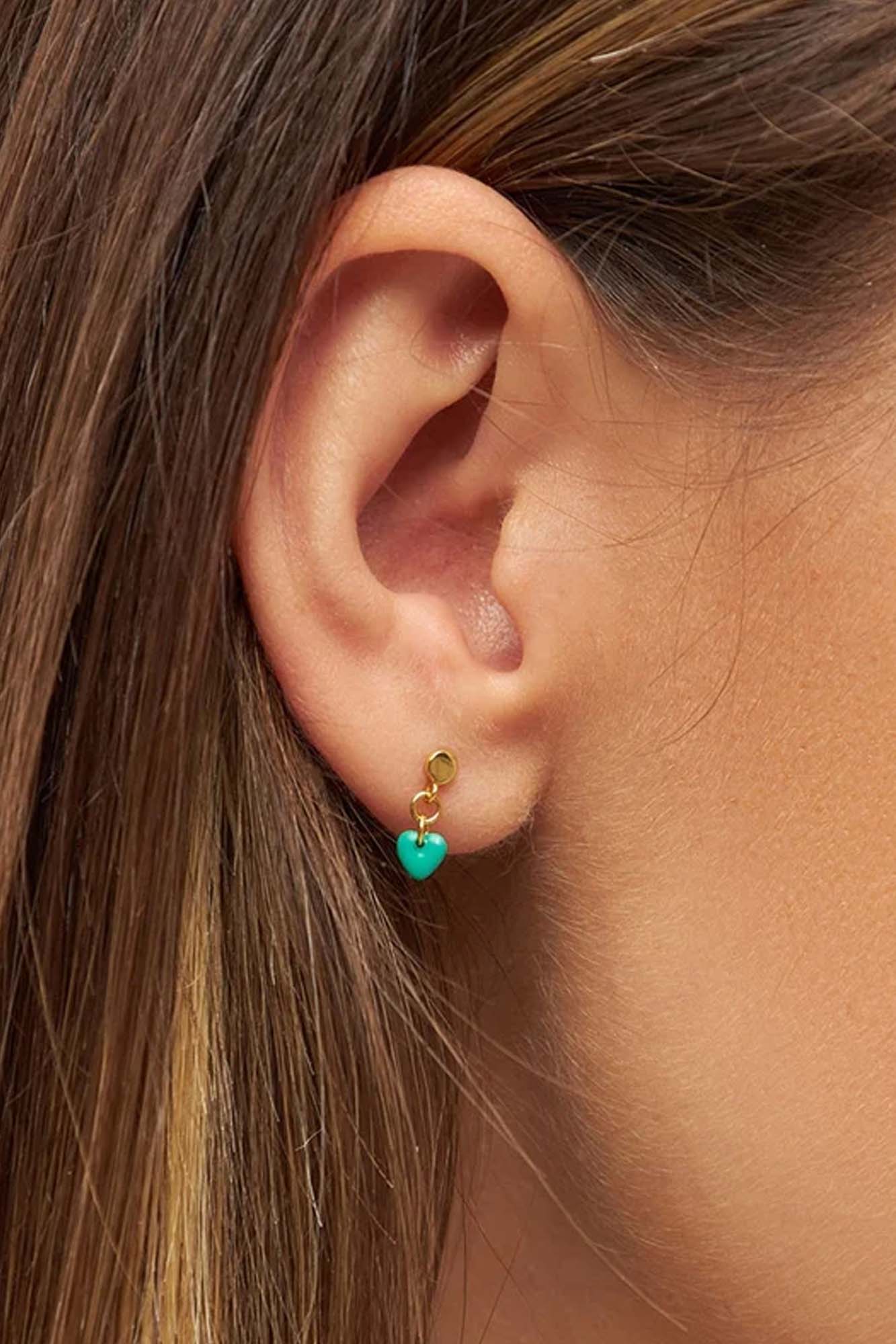 Pendiente de 1 pieza dorado LOVE U