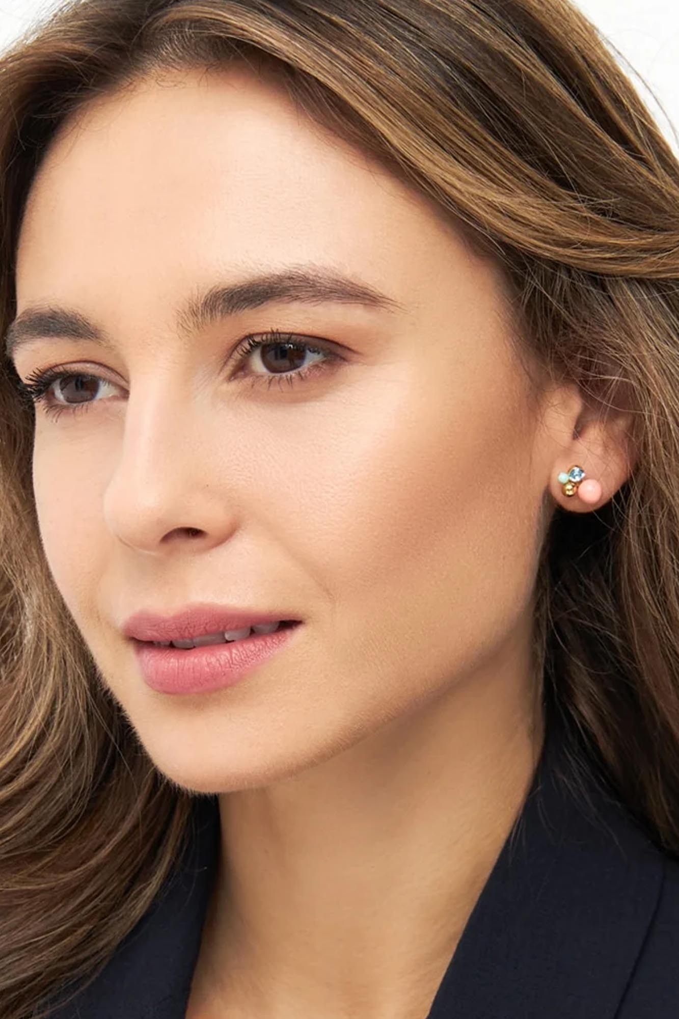 Pendiente 1 pieza BOUQUET CORAL chapado en oro