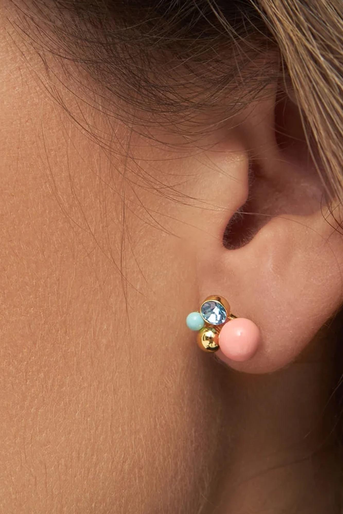 Pendiente 1 pieza BOUQUET CORAL chapado en oro - Imagen 3