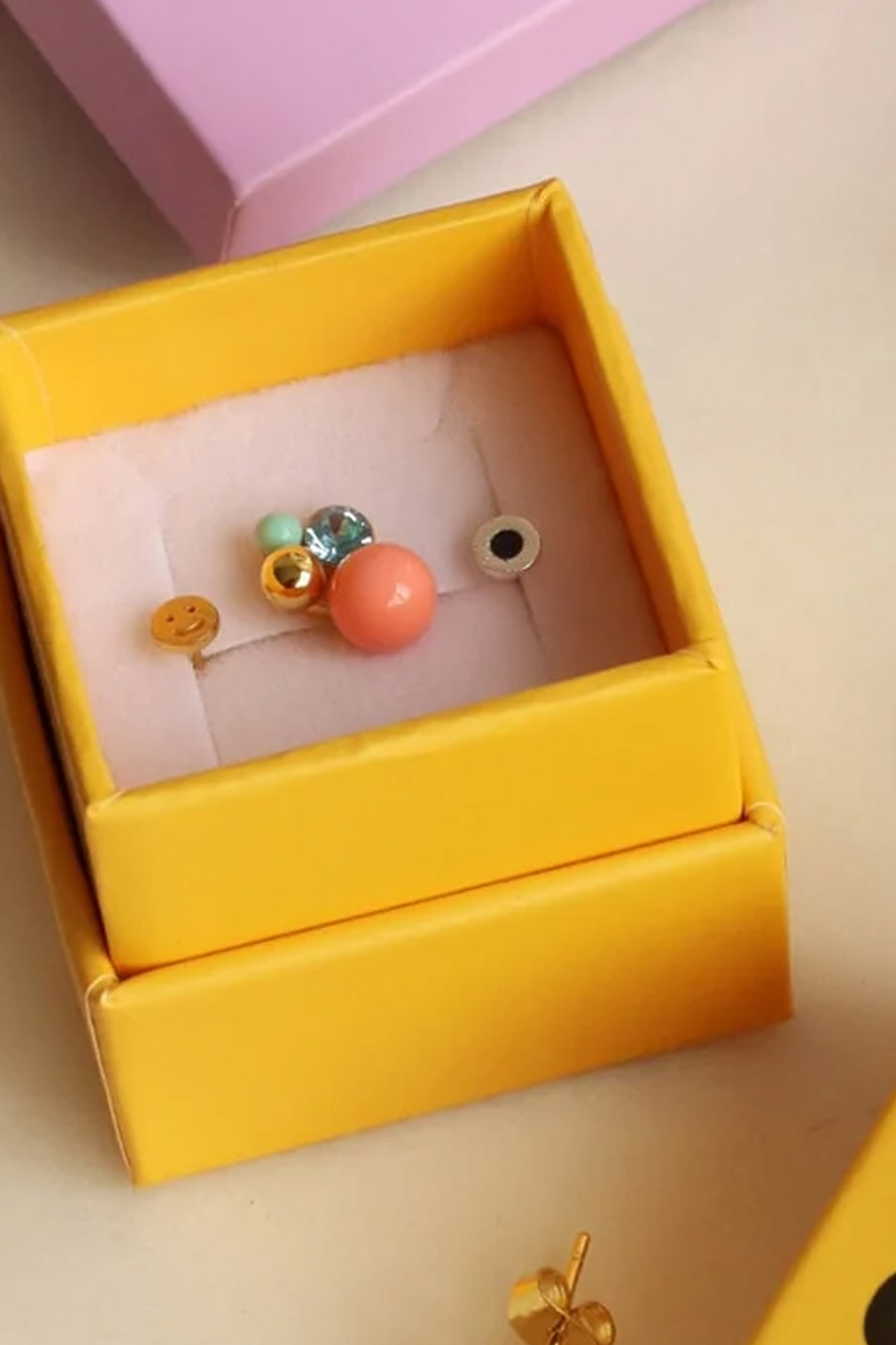 Pendiente 1 pieza BOUQUET CORAL chapado en oro - Imagen 4