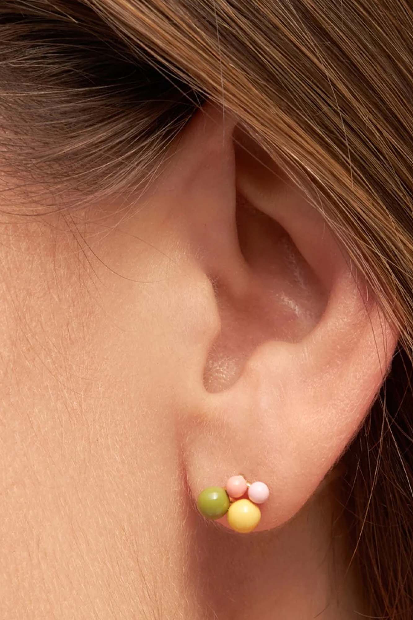 Pendiente chapado en oro 1 pieza BOUQUET GREEN