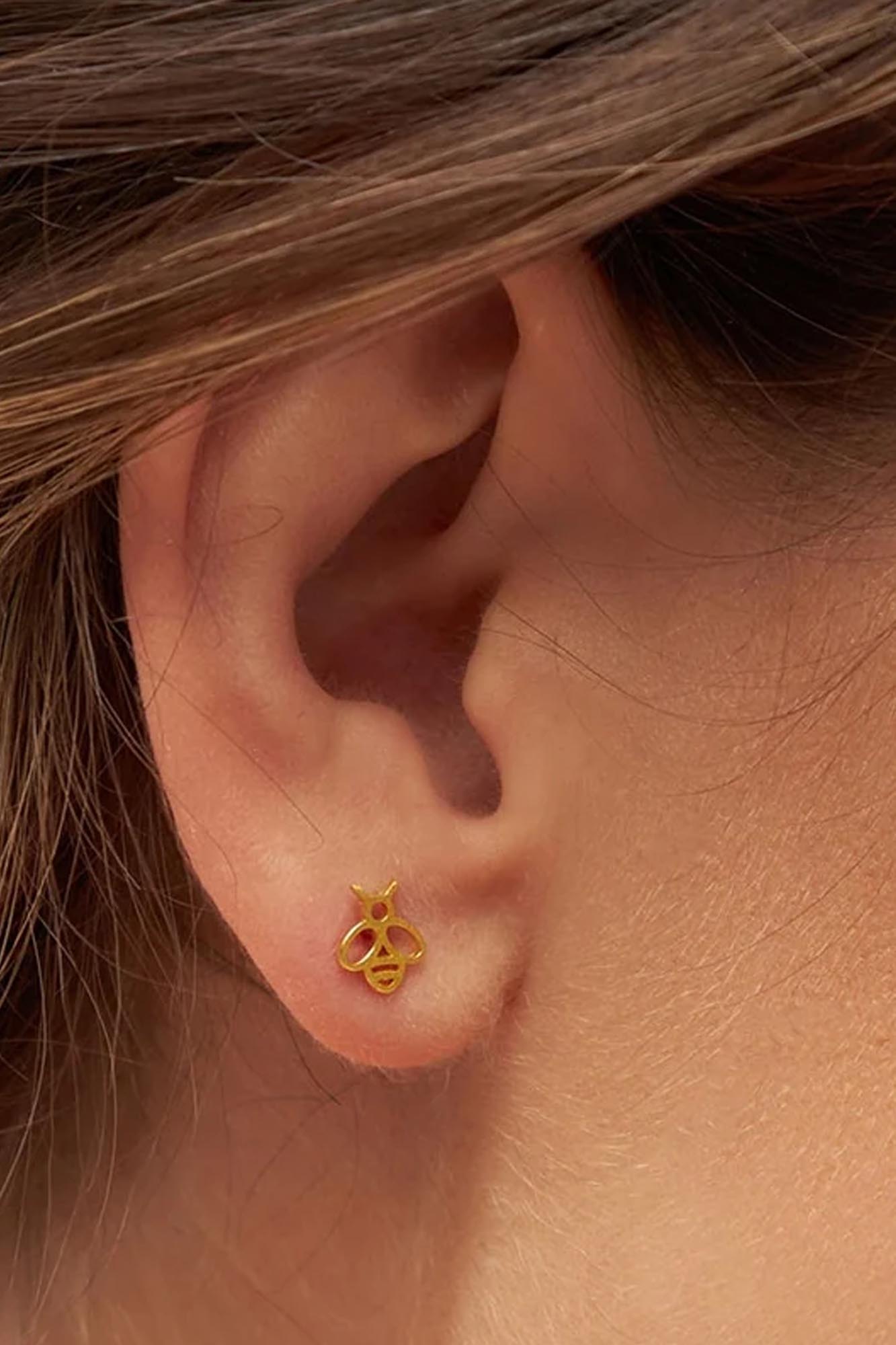 Pendiente chapado en oro 1 pieza BZZZZ