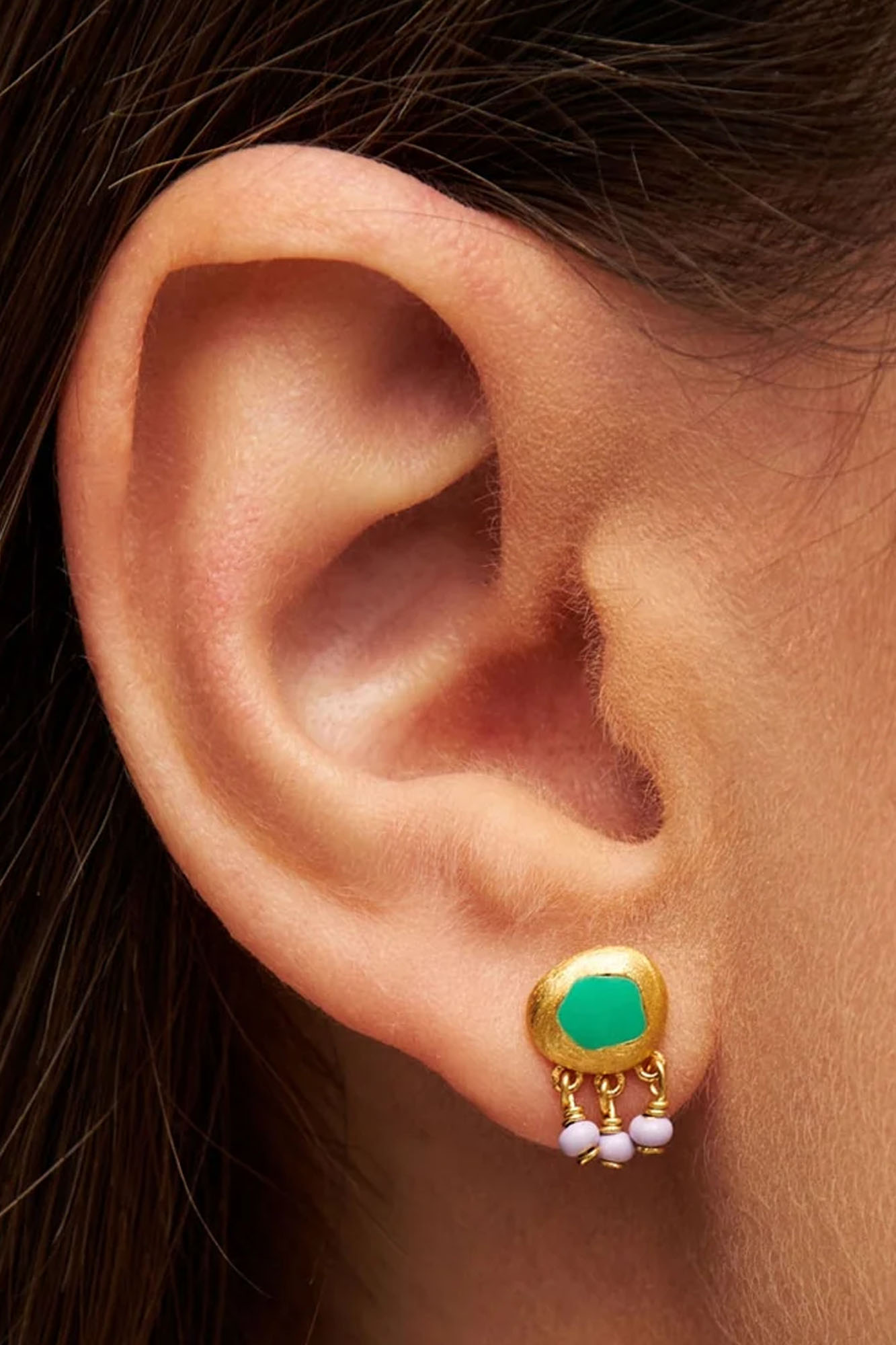 Pendiente 1 pieza MAGIC STONE CHARMS chapado en oro