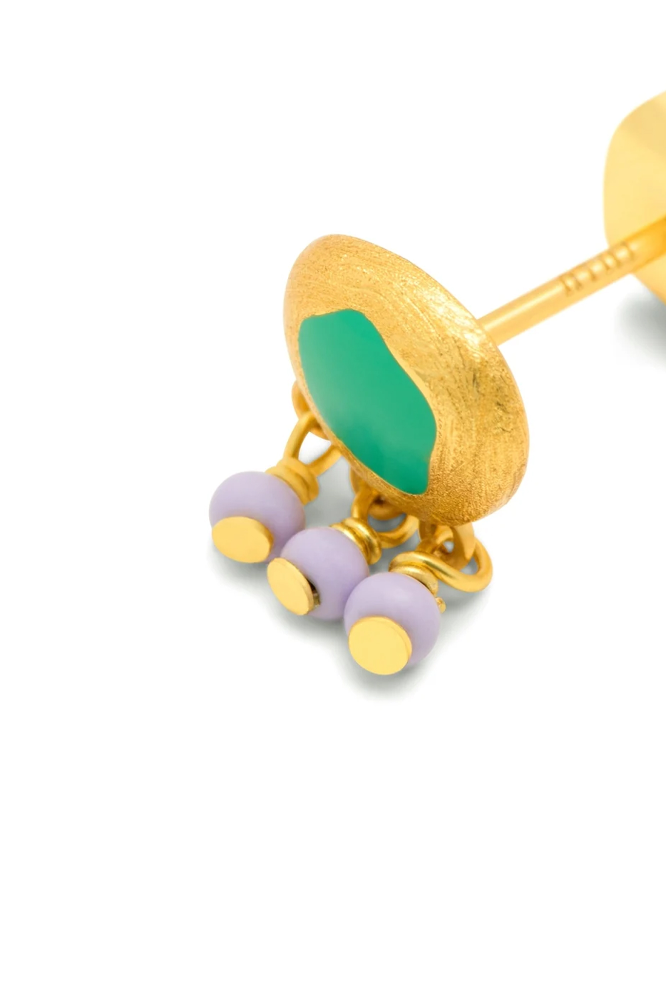 Pendiente 1 pieza MAGIC STONE CHARMS chapado en oro - Imagen 4