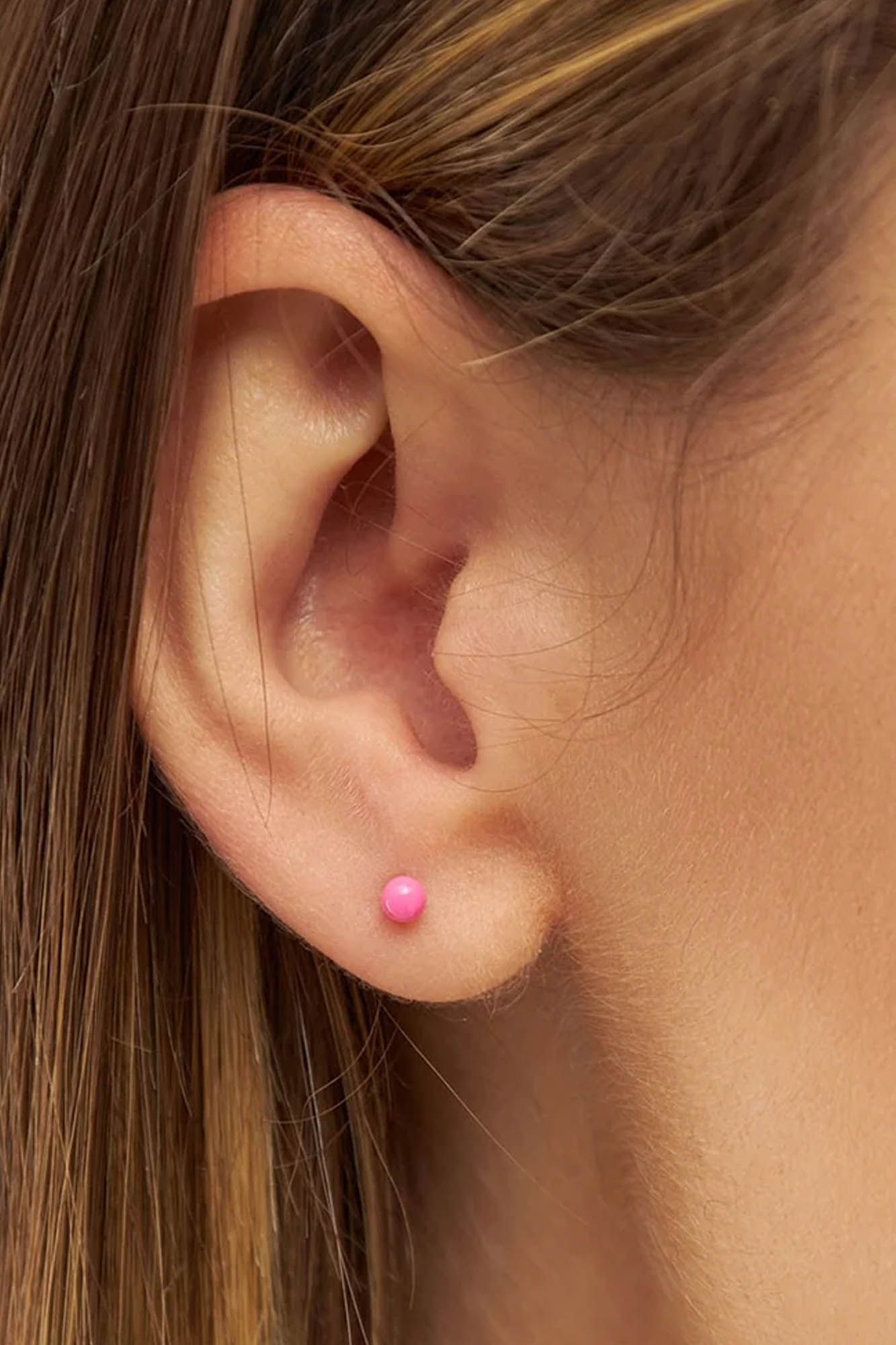 Pendiente esmaltado 1 pieza BALL PINK