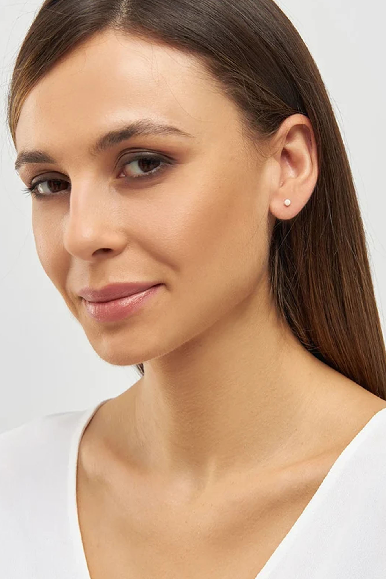 Pendiente esmaltado 1 pieza BALL WHITE