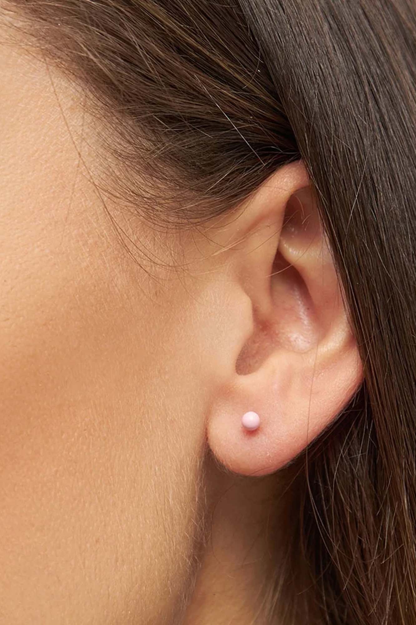 Pendiente esmaltado 1 pieza BALL LIGHT PINK